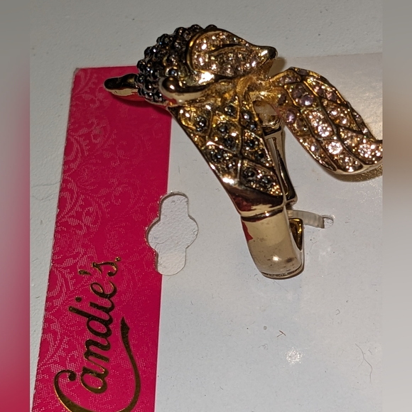 New Sparkling Black Gold & Light pink FOX Stretch Ring - Picture 13 of 15